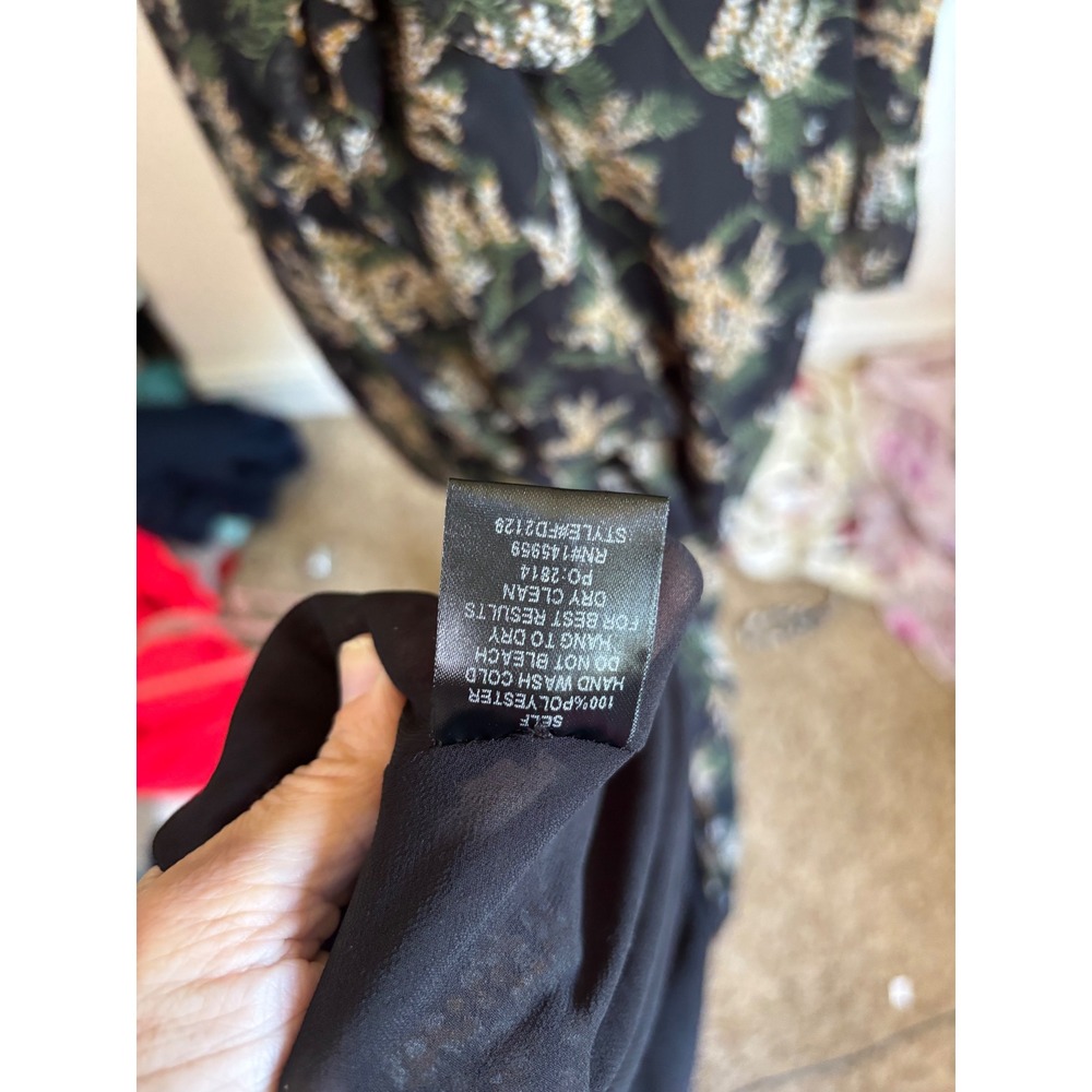 Dress Forum Black Floral Maxi Dress with Gold Palm Print - Picture 8 of 9